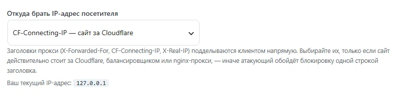 Источник IP и строка «Ваш текущий IP-адрес»